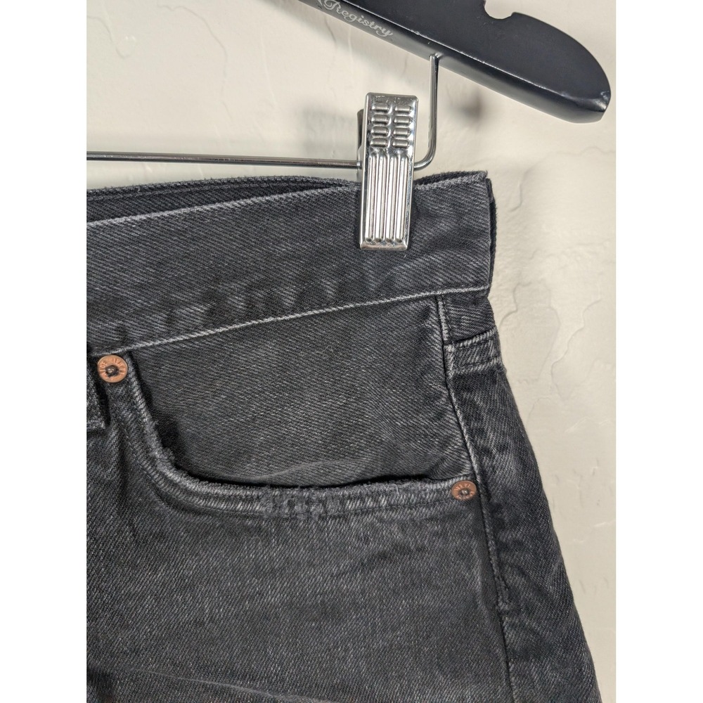 AGOLDE Shorts Womens 26 Black Parker Exposed Pockets Denim High Rise Cutoff - Picture 8 of 13